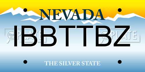 IBBTTBZ Nevada License Plate