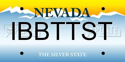 IBBTTST Nevada License Plate