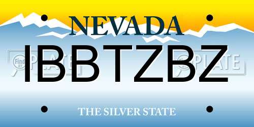 IBBTZBZ Nevada License Plate