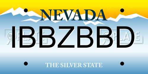 IBBZBBD Nevada License Plate