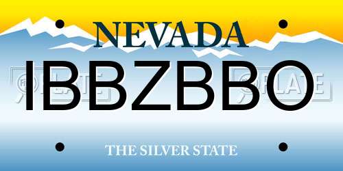IBBZBBO Nevada License Plate