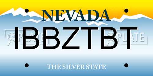 IBBZTBT Nevada License Plate