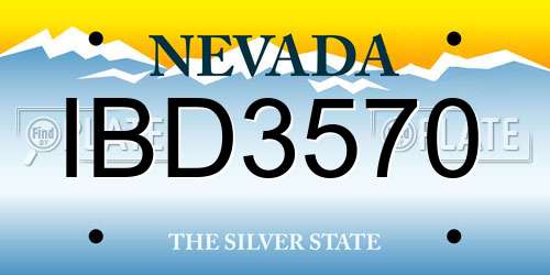 IBD3570 Nevada License Plate