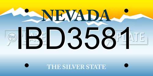 IBD3581 Nevada License Plate