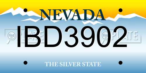 IBD3902 Nevada License Plate