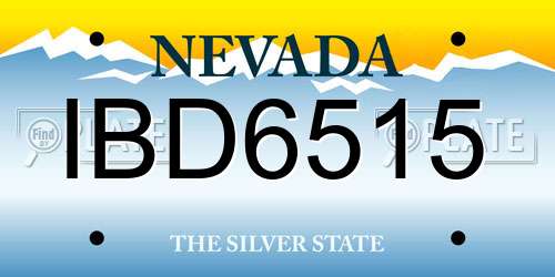 IBD6515 Nevada License Plate