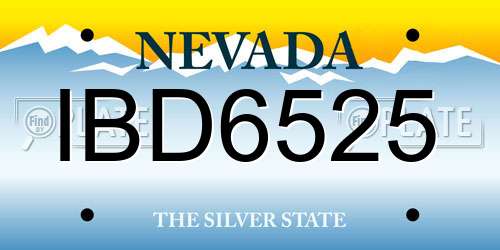 IBD6525 Nevada License Plate