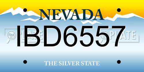 IBD6557 Nevada License Plate