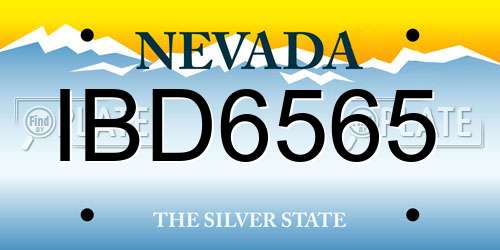 IBD6565 Nevada License Plate