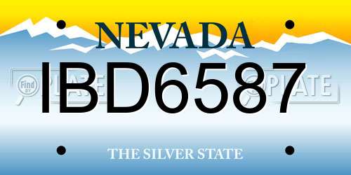 IBD6587 Nevada License Plate