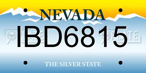 IBD6815 Nevada License Plate