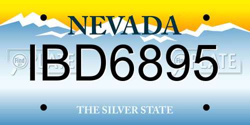 IBD6895 Nevada License Plate
