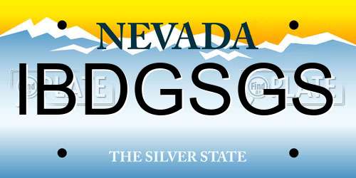IBDGSGS Nevada License Plate