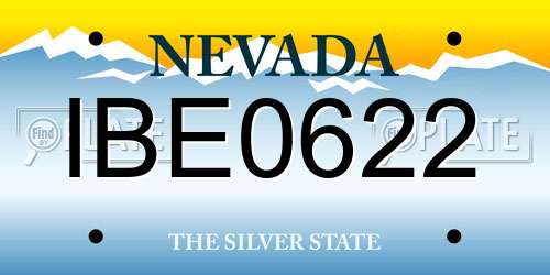 IBE0622 Nevada License Plate