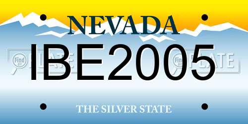 IBE2005 Nevada License Plate