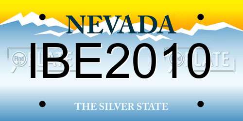 IBE2010 Nevada License Plate
