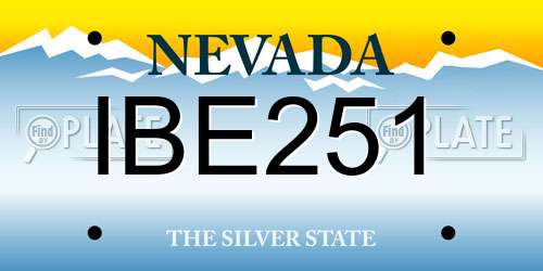 IBE251 Nevada License Plate