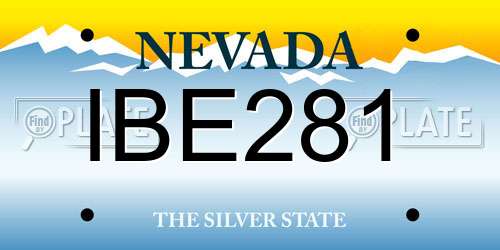 IBE281 Nevada License Plate
