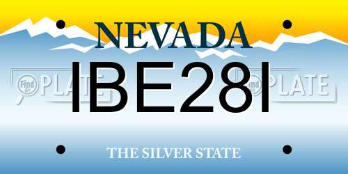 IBE28I Nevada License Plate