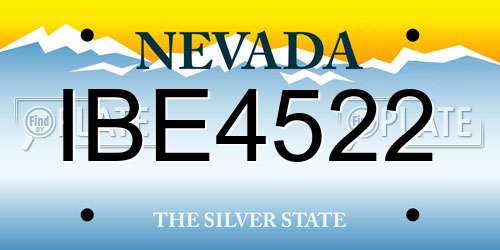IBE4522 Nevada License Plate