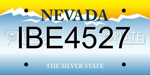 IBE4527 Nevada License Plate