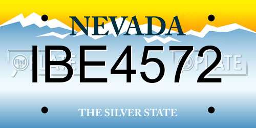 IBE4572 Nevada License Plate