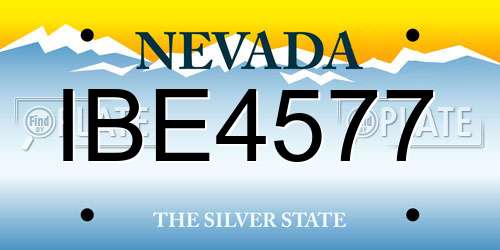 IBE4577 Nevada License Plate