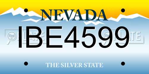 IBE4599 Nevada License Plate