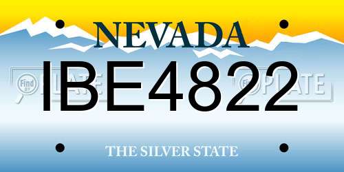 IBE4822 Nevada License Plate