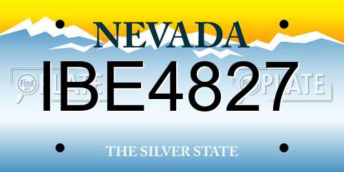 IBE4827 Nevada License Plate
