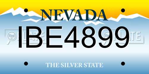 IBE4899 Nevada License Plate