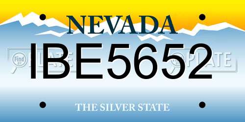 IBE5652 Nevada License Plate