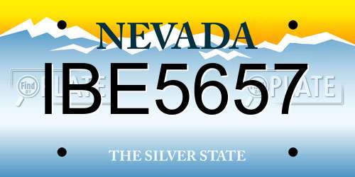 IBE5657 Nevada License Plate