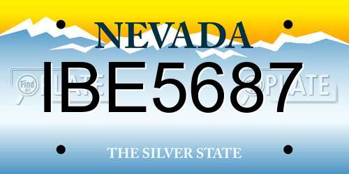 IBE5687 Nevada License Plate