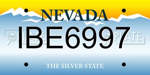 IBE6997 Nevada License Plate
