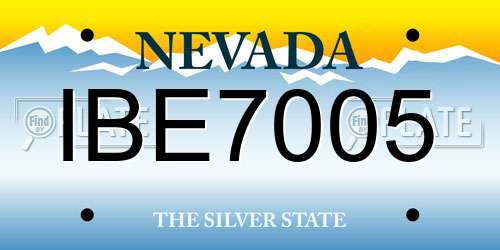 IBE7005 Nevada License Plate