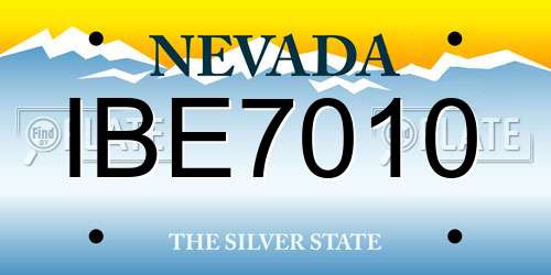 IBE7010 Nevada License Plate