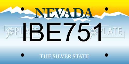 IBE751 Nevada License Plate