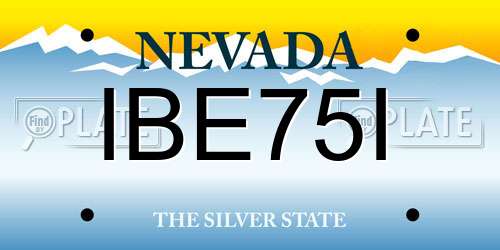 IBE75I Nevada License Plate