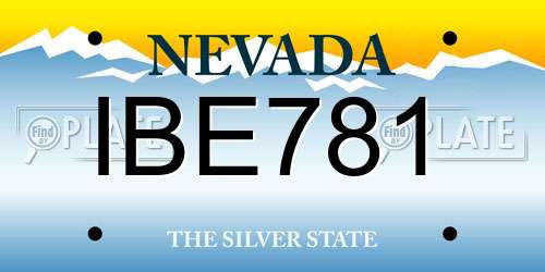 IBE781 Nevada License Plate