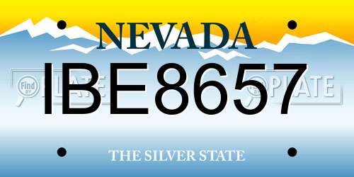 IBE8657 Nevada License Plate