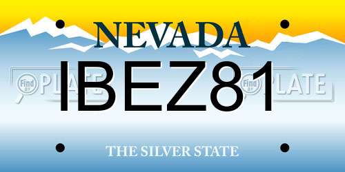 IBEZ81 Nevada License Plate