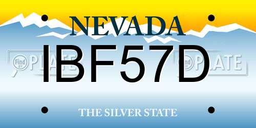 IBF57D Nevada License Plate