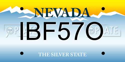 IBF57O Nevada License Plate