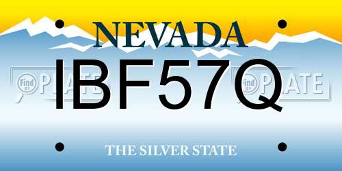 IBF57Q Nevada License Plate
