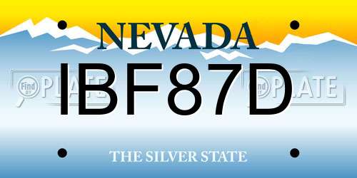 IBF87D Nevada License Plate