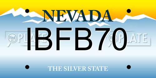 IBFB70 Nevada License Plate