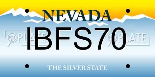 IBFS70 Nevada License Plate