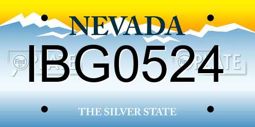 IBG0524 Nevada License Plate