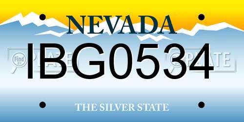 IBG0534 Nevada License Plate